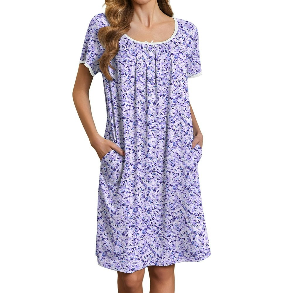Avidlove Short Sleeve Pleated Nightgown: $13.99 Avidlove Short Sleeve Pleated Nightgown: $13.99