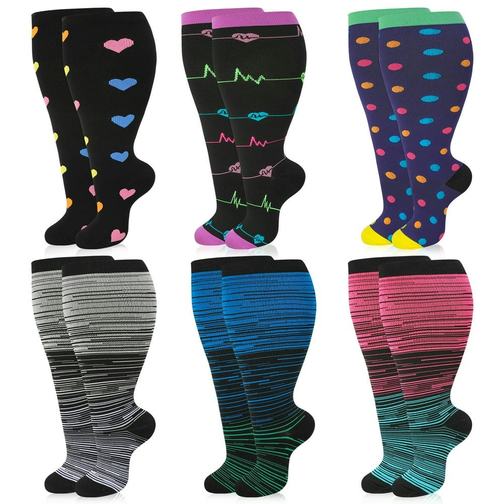 Hengguang 3XL Plus Size Wide-Calf Compression Socks 6-Pack: $15.67 Hengguang 3XL Plus Size Wide-Calf Compression Socks 6-Pack: $15.67
