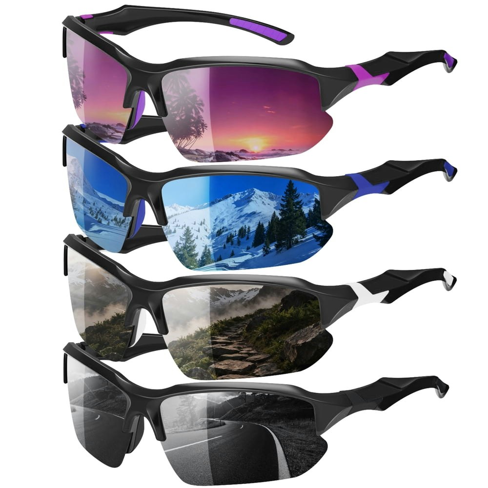 Bocaoying Polarized Sports Sunglasses 4-Pack: $12.70