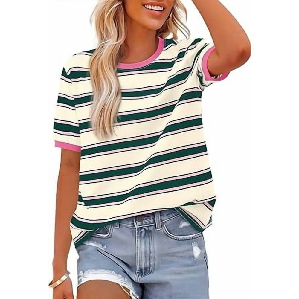 BTFBM Women's Striped Color Block Crewneck T-Shirt: $19.98 BTFBM Women's Striped Color Block Crewneck T-Shirt: $19.98