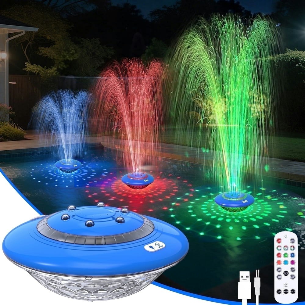 Warmtuyo Floating Pool Fountain with LED Light Show: $35.99