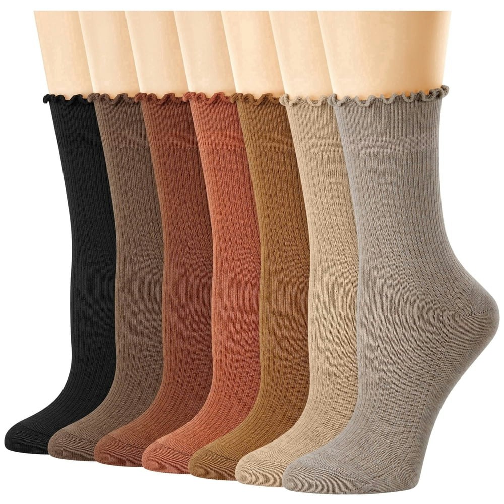 Loritta Women's Ruffle Crew Socks 7-Pack: $11.99