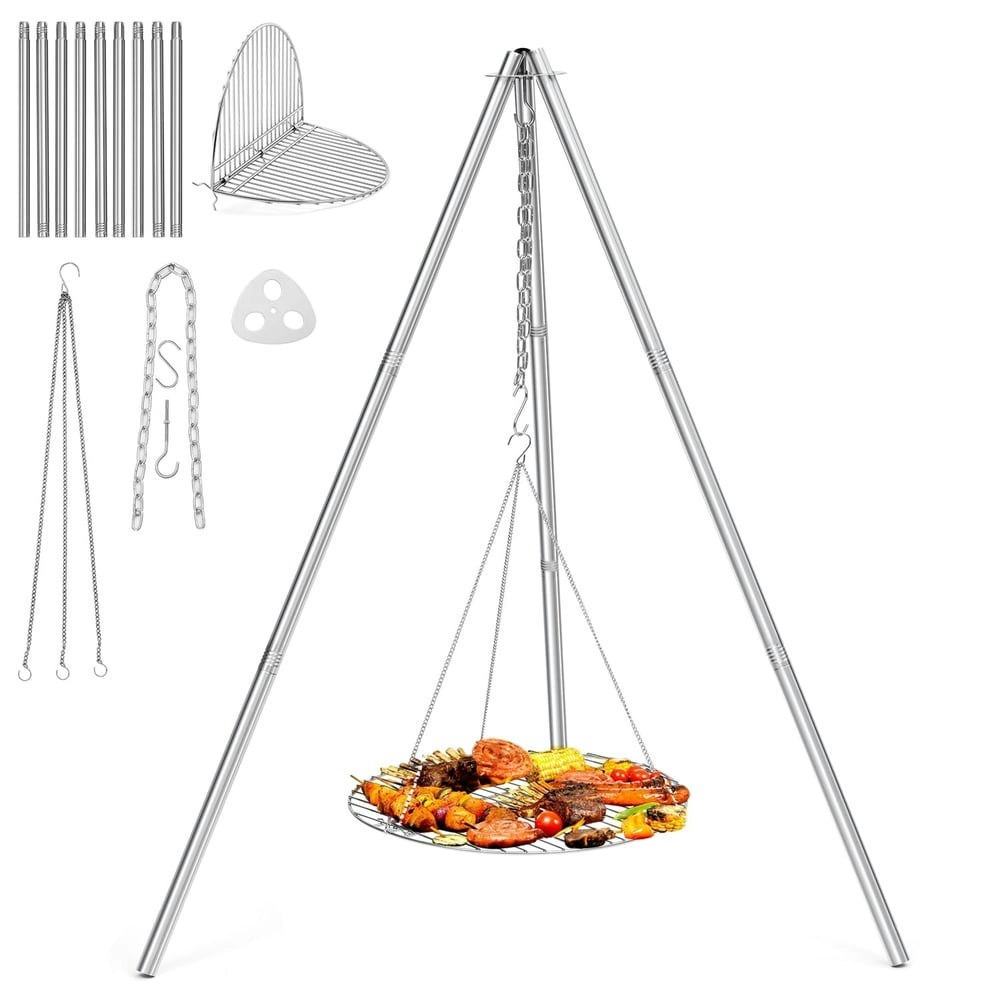 Walchoice 17-inch Adjustable Camping Tripod and Grill Grate: $31.99 Walchoice 17-inch Adjustable Camping Tripod and Grill Grate: $31.99