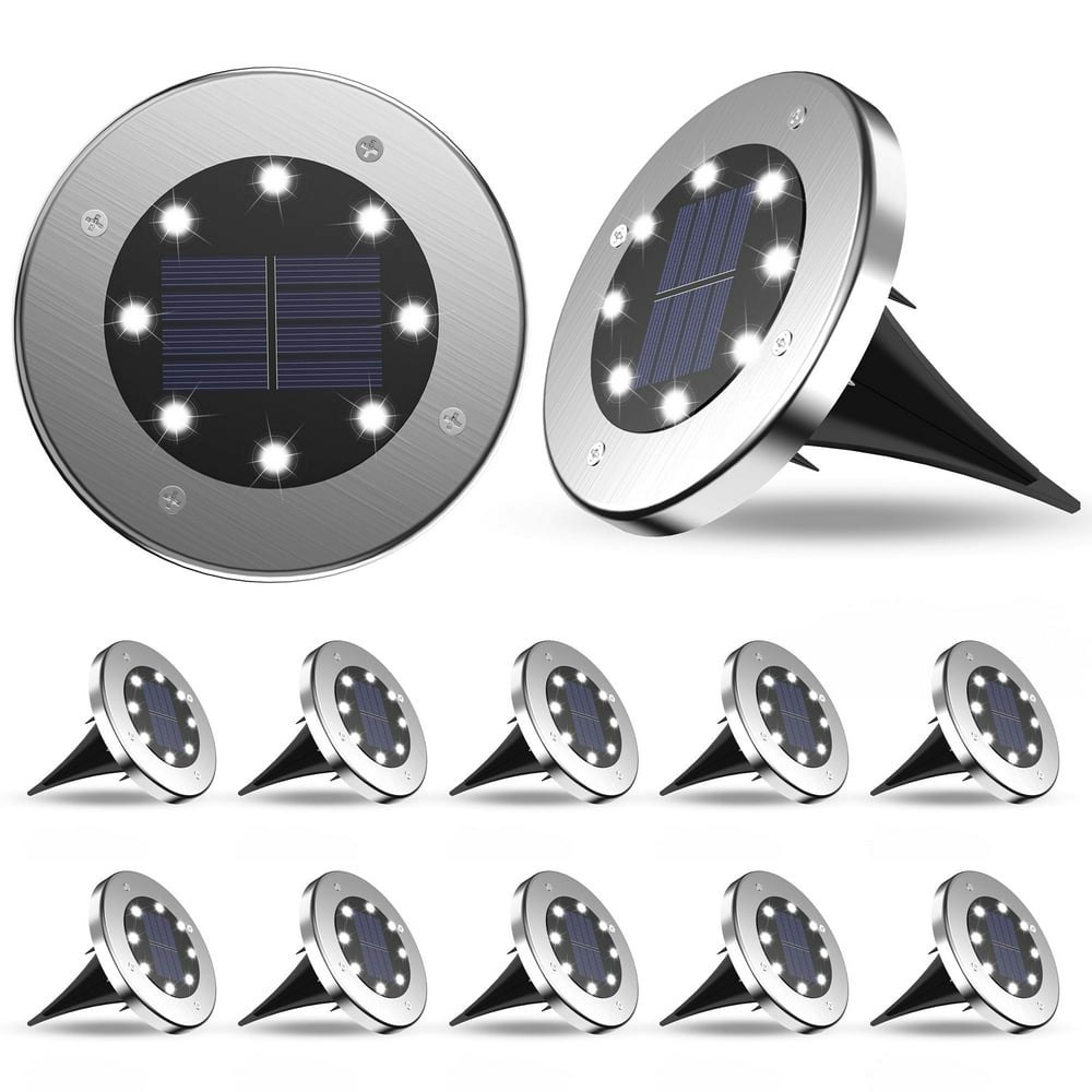 Daybetter 8-LED Solar Ground Lights 12-Pack: $24.99