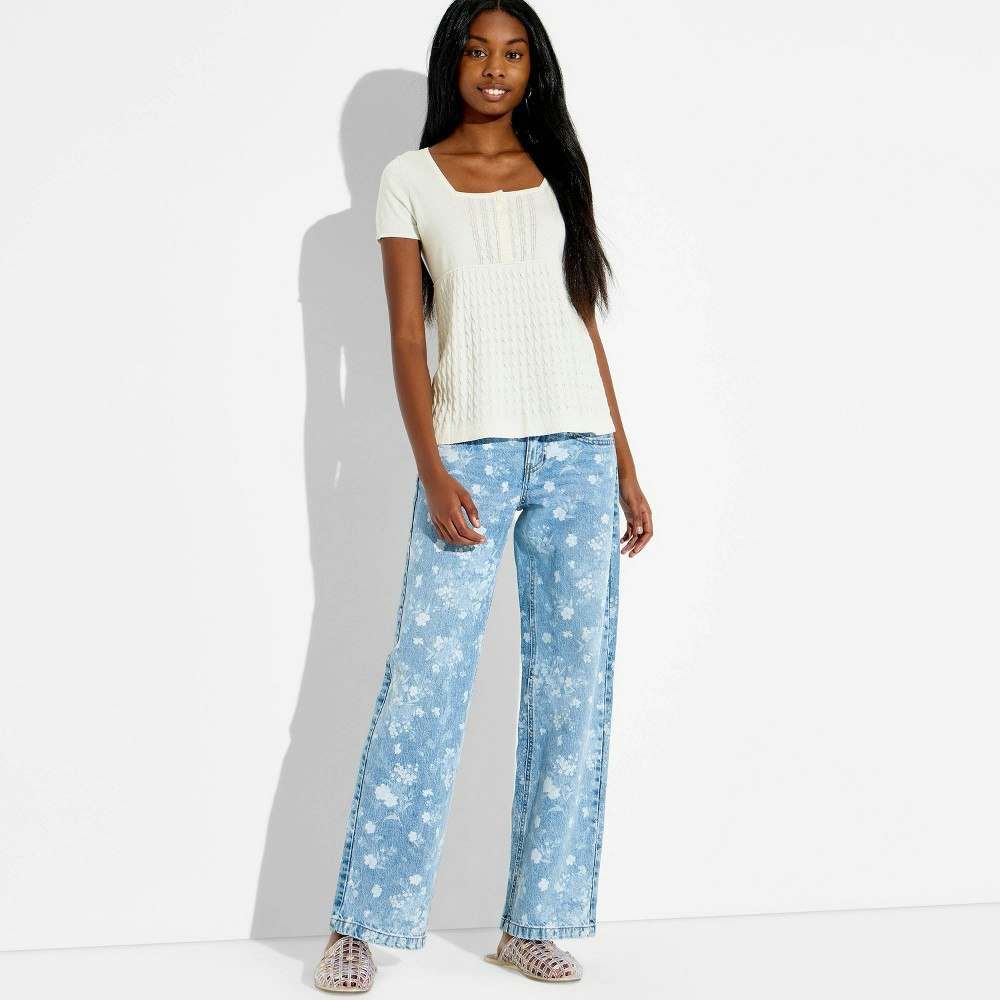 Wild Fable Women's Short Sleeve Babydoll Sweater: $25 Wild Fable Women's Short Sleeve Babydoll Sweater: $25