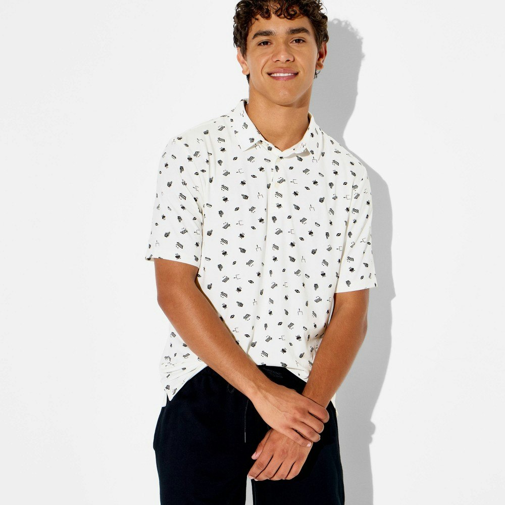 Goodfellow & Co Men's Tailgate Print Polo Shirt: $25 Goodfellow & Co Men's Tailgate Print Polo Shirt: $25