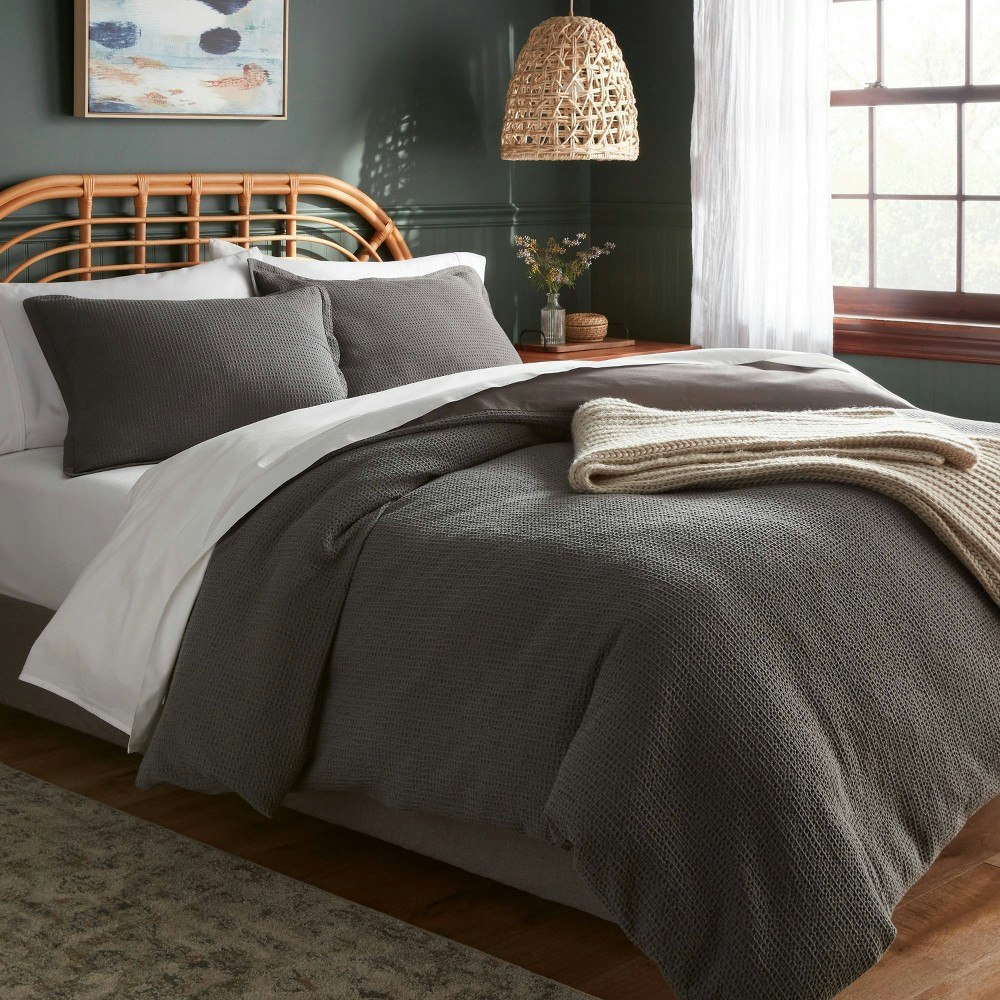 Threshold Twin/Twin Extra Long Waffle Weave Duvet Cover and Sham Set: $59 Threshold Twin/Twin Extra Long Waffle Weave Duvet Cover and Sham Set: $59