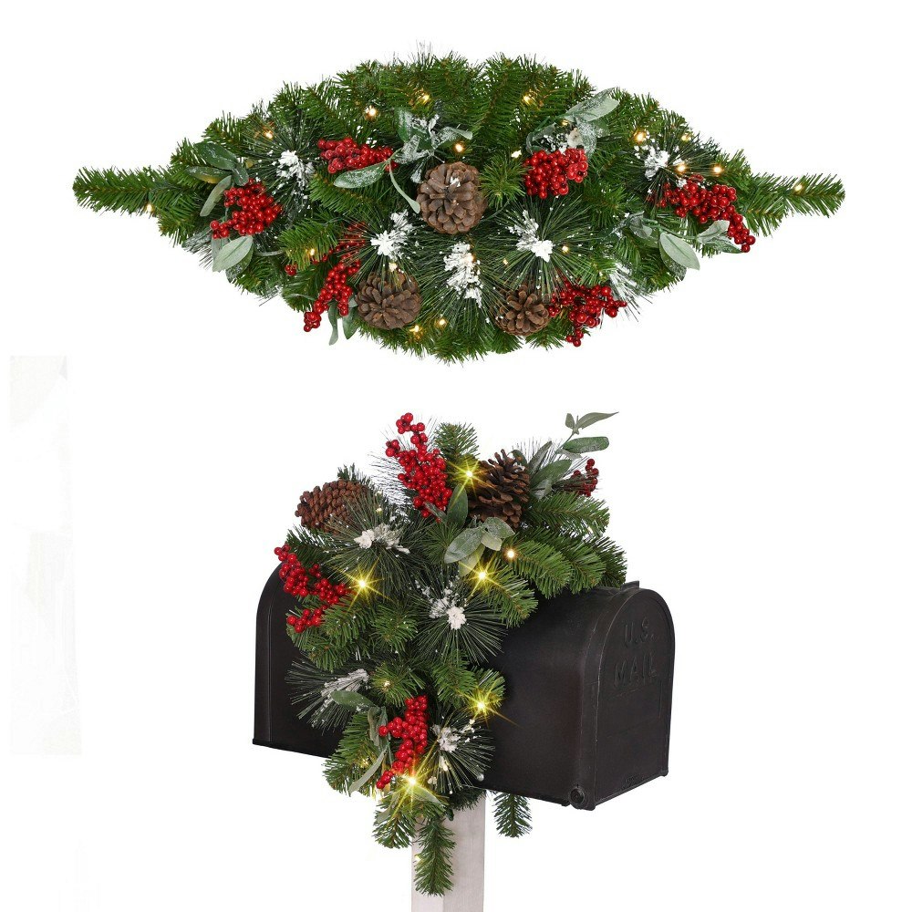 Puleo 3-Foot Pre-lit Decorated Artificial Mailbox Swag: $49.99