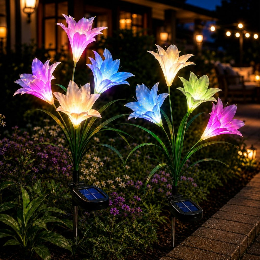 Lily Solar Garden Stake Lights 2-Pack: $11.99 Lily Solar Garden Stake Lights 2-Pack: $11.99