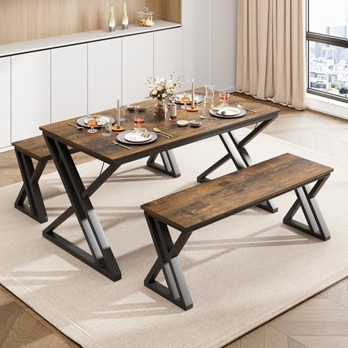 GarveeHome Kitchen Table and 2-Bench Set: $137.99 GarveeHome Kitchen Table and 2-Bench Set: $137.99