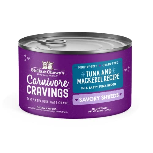 Stella & Chewy's Carnivore Cravings Wild-Caught Tuna & Mackerel Wet Cat Food 5.2oz 24-Pack: $64.70 Stella & Chewy's Carnivore Cravings Wild-Caught Tuna & Mackerel Wet Cat Food 5.2oz 24-Pack: $64.70