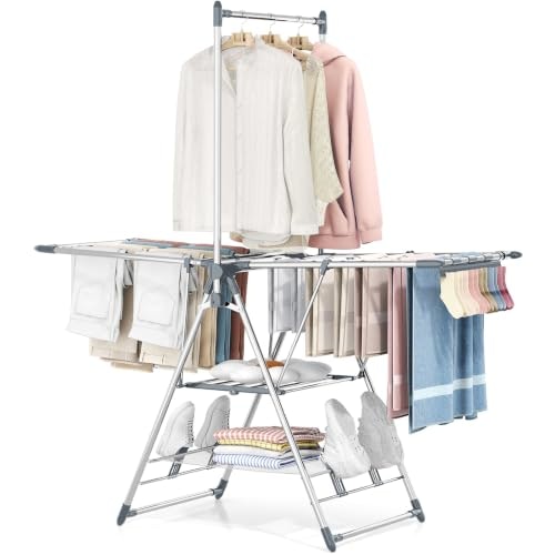 Apexchaser 3-Level Clothes Drying Rack: $53.98