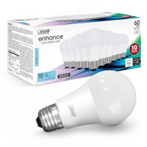 Feit Electric A19 60W Equivalent LED Light Bulb 10-Pack: $14.99