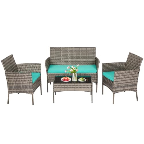 FDW 4-Piece Wicker Patio Furniture Set: $152.99 FDW 4-Piece Wicker Patio Furniture Set: $152.99
