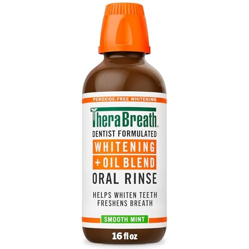 TheraBreath Whitening + Oil Blend Oral Rinse 16 fl oz: $14.22