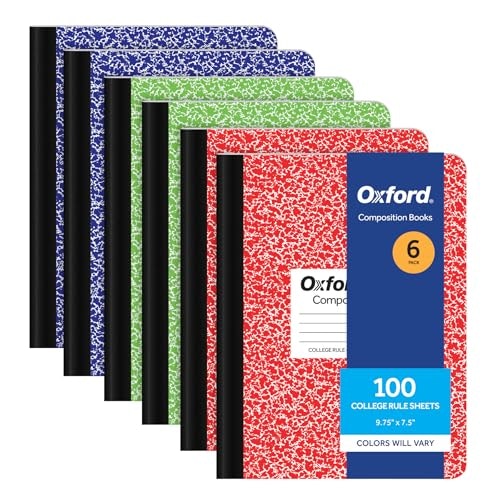 Oxford 9.75" x 7.5" College Ruled Composition Notebook 6-Pack: $8.51 Oxford 9.75" x 7.5" College Ruled Composition Notebook 6-Pack: $8.51