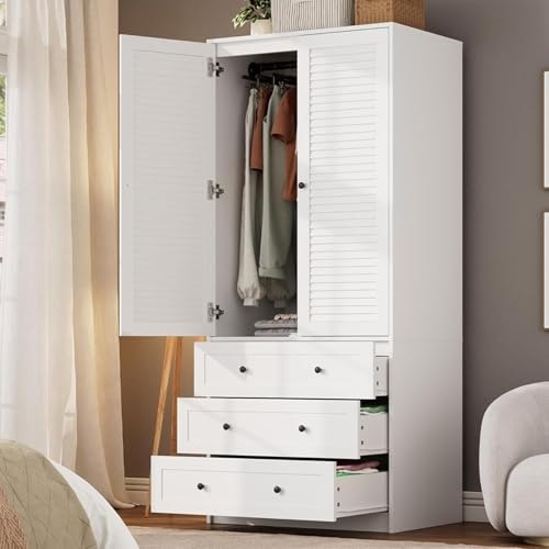 GarveeHome 70-Inch Wooden Wardrobe Armoire with 3 Drawers: $224.97 GarveeHome 70-Inch Wooden Wardrobe Armoire with 3 Drawers: $224.97