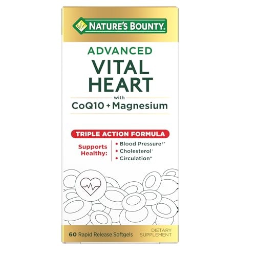 Nature's Bounty Advanced Vital Heart CoQ10 and Magnesium Supplement 60-Softgel Bottle: $12.46