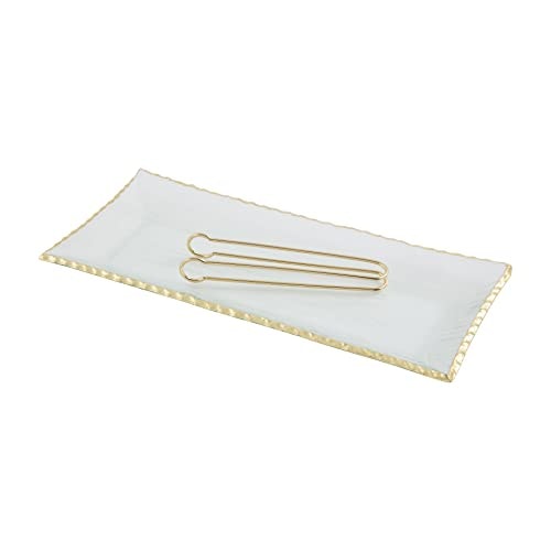 Mud Pie Glass and Gold Serving Platter with Tongs Set: $40.18 Mud Pie Glass and Gold Serving Platter with Tongs Set: $40.18