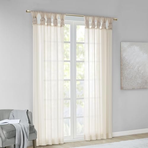 Madison Park 50" x 84" Twisted Tab Sheer Curtain 2-Pack: $24.99 Madison Park 50" x 84" Twisted Tab Sheer Curtain 2-Pack: $24.99
