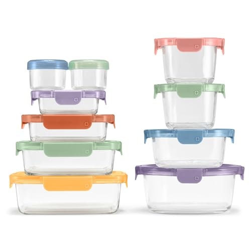 Ello Color Lock 20-Piece Glass Food Storage Container Set: $29.99 Ello Color Lock 20-Piece Glass Food Storage Container Set: $29.99