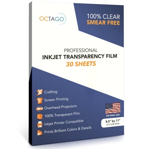 Octago 8.5" x 11" Inkjet Transparency Film 30-Pack: $16.99 Octago 8.5" x 11" Inkjet Transparency Film 30-Pack: $16.99