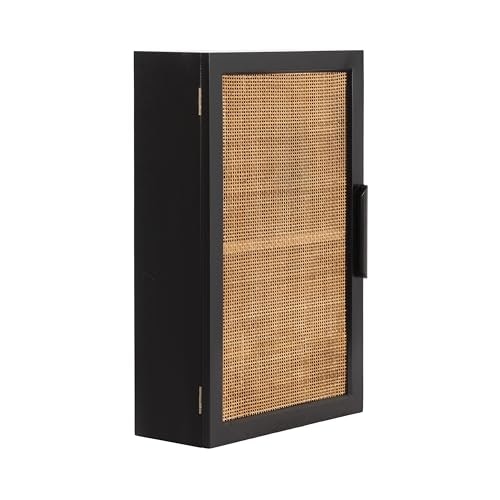 Kate and Laurel Ori Transitional Cane Wall Cabinet: $130.89