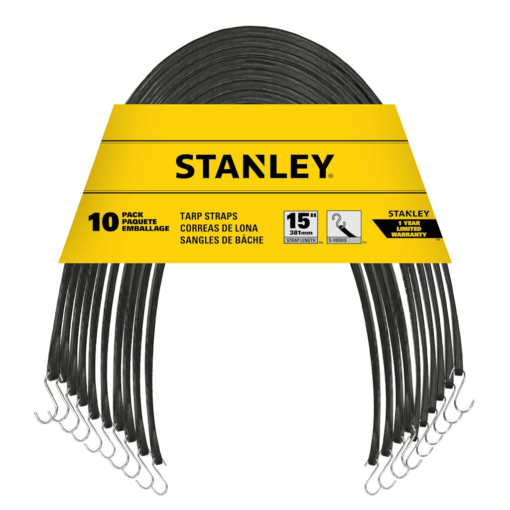 Stanley 15" Rubber Tarp Straps 10-Pack: $12