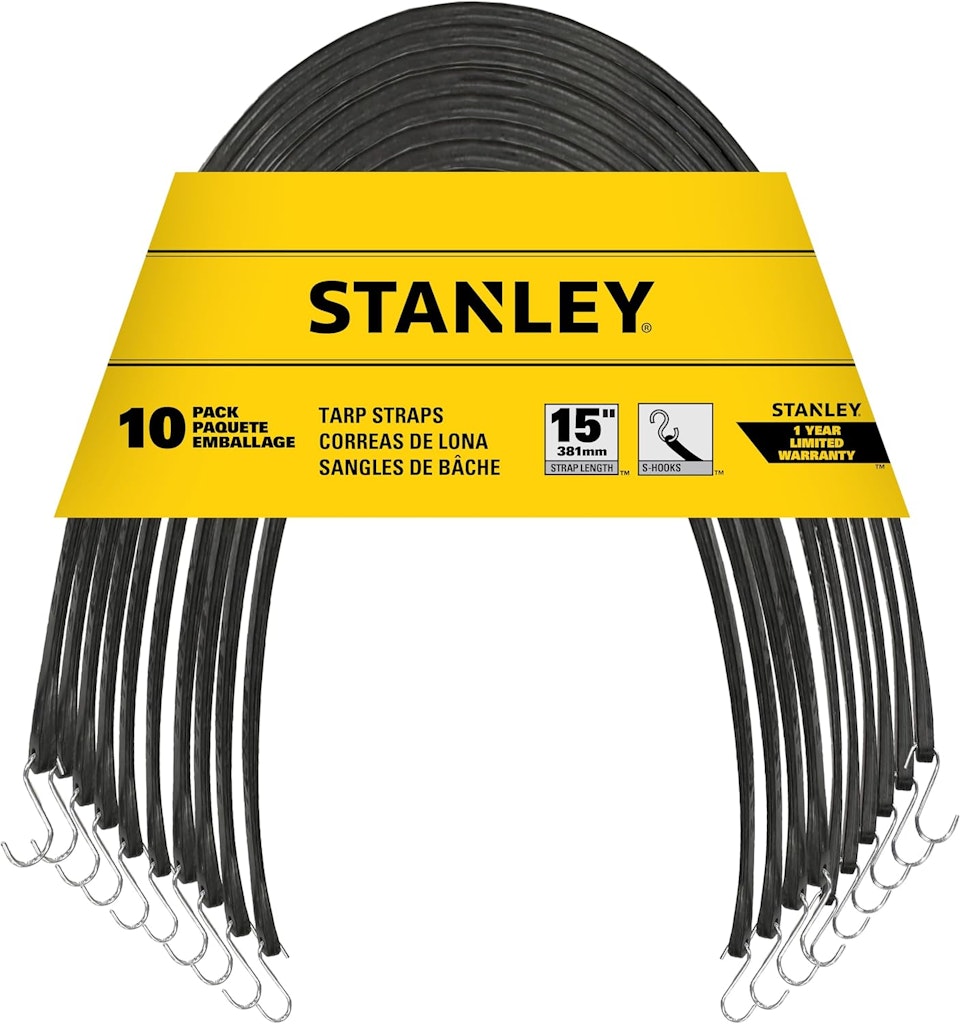 Stanley 15" Rubber Tarp Straps 10-Pack: $12 Stanley 15" Rubber Tarp Straps 10-Pack: $12