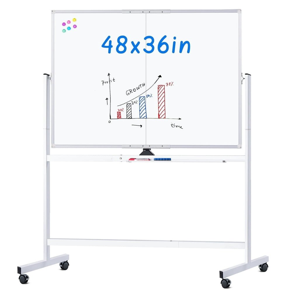 Maxtek 48" x 36" Magnetic Rolling Double-Sided Whiteboard: $94.99 Maxtek 48" x 36" Magnetic Rolling Double-Sided Whiteboard: $94.99