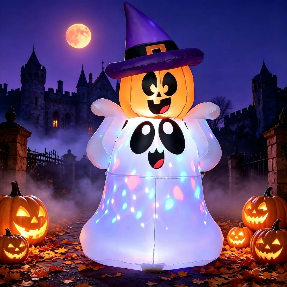 Joyfy 5-Foot Halloween Inflatable Pumpkin Ghost: $29.99 Joyfy 5-Foot Halloween Inflatable Pumpkin Ghost: $29.99