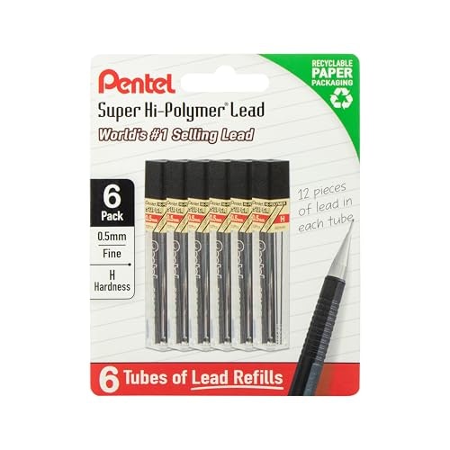 Pentel 0.5mm H Super Hi-Polymer Lead Refills 72-Pack: $6.78