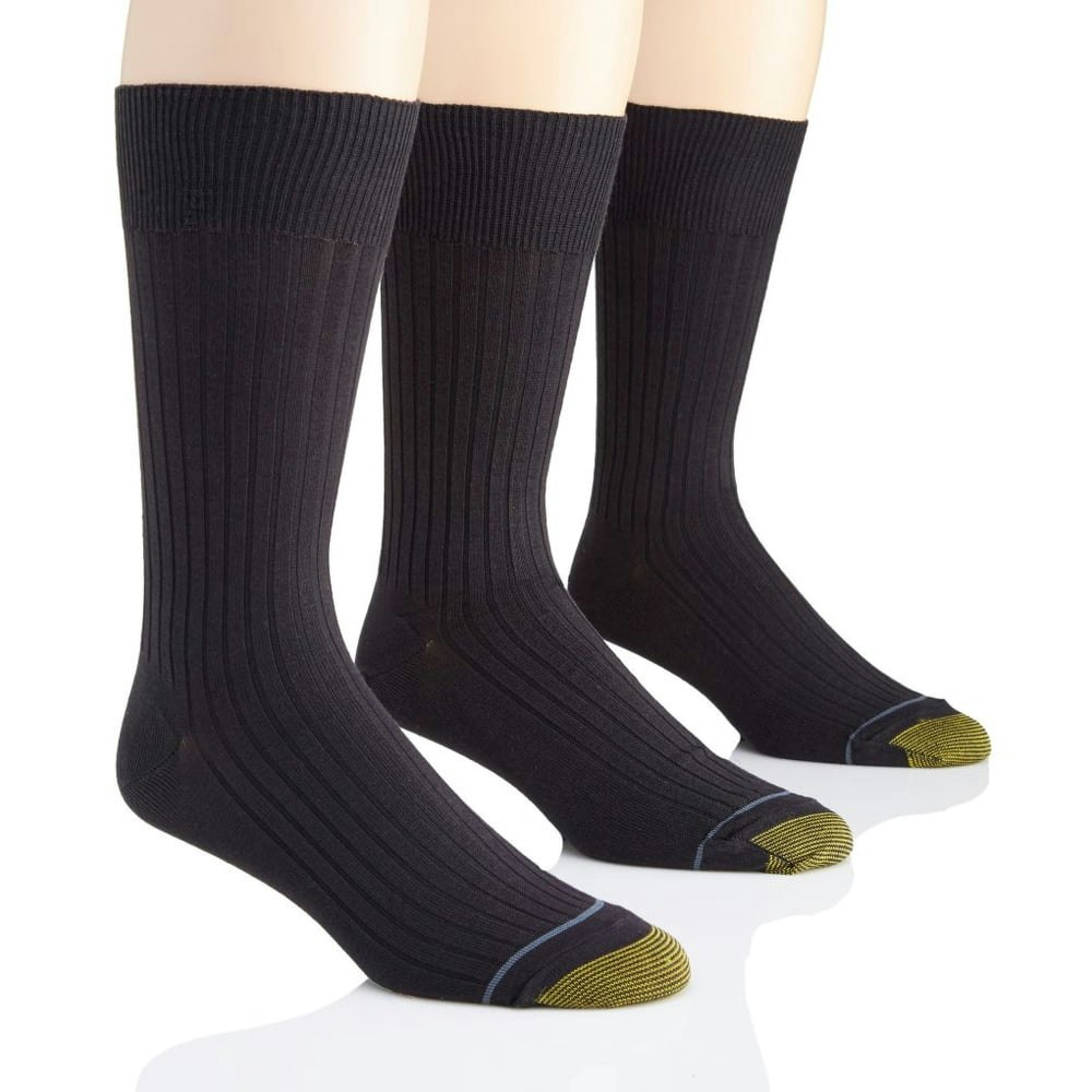 Gold Toe Canterbury Ribbed Men's Crew Dress Socks 3-Pack: $14.95