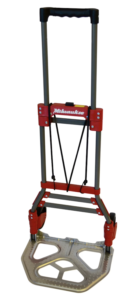 Milwaukee 150-lb. Fold Up Hand Truck: $38 Milwaukee 150-lb. Fold Up Hand Truck: $38