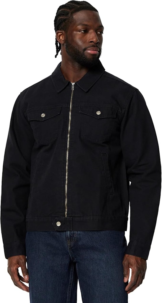 Amazon Essentials Men's Cotton Canvas Trucker Jacket: $15