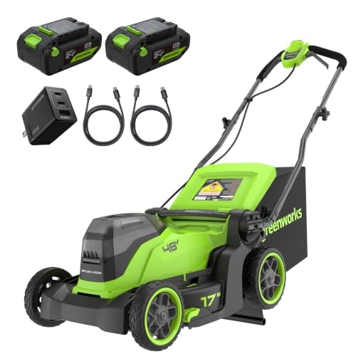 Greenworks 48V 17-inch Push Lawn Mower 2-Battery Kit: $259.99 Greenworks 48V 17-inch Push Lawn Mower 2-Battery Kit: $259.99