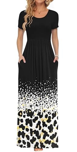 Auselily Women's Short Sleeve Casual Maxi Dress: $29.98