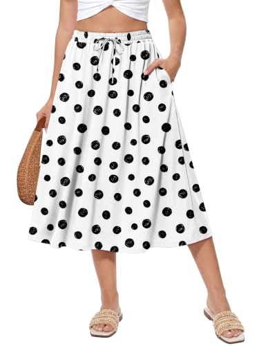 Angerella Women's Polka Dot A-Line Midi Skirt: $19.99 Angerella Women's Polka Dot A-Line Midi Skirt: $19.99