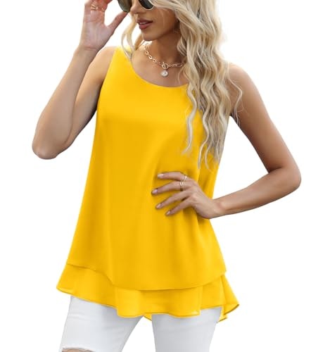 Jouica Women's Sleeveless Chiffon Tank Top: $8.48