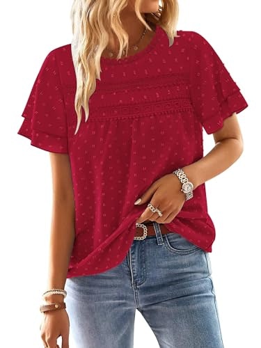 Bette Boutik Women's Swiss Dot Bohemian Blouse: $14.99