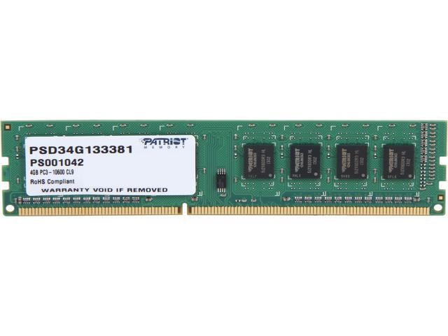 Patriot Signature 4GB DDR3 1333MHz Desktop Memory: $36.30 Patriot Signature 4GB DDR3 1333MHz Desktop Memory: $36.30