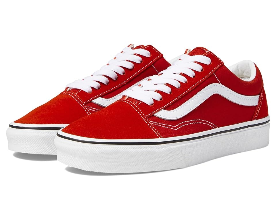 Vans Old Skool Shoes Racing Red/True White: $75 Vans Old Skool Shoes Racing Red/True White: $75