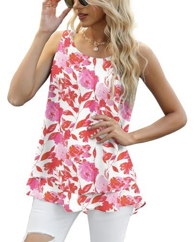 Jouica Women's Sleeveless Chiffon Tank Top: $14.99 Jouica Women's Sleeveless Chiffon Tank Top: $14.99