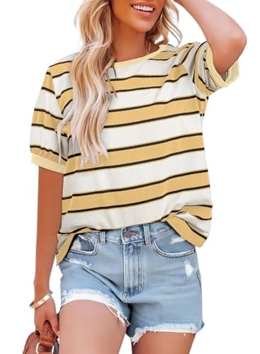 Dokotoo Women's Color Block Striped Short Sleeve Tee: $14.23 Dokotoo Women's Color Block Striped Short Sleeve Tee: $14.23