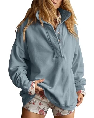 Gacaky Women's Oversized Henley Pullover Sweatshirt: $32.28 Gacaky Women's Oversized Henley Pullover Sweatshirt: $32.28