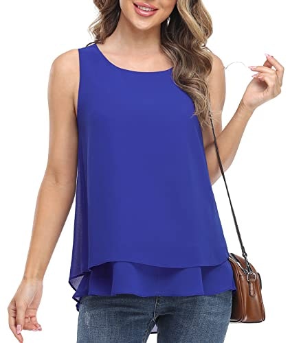 Jouica Women's Sleeveless Chiffon Tank Top: $16.99 Jouica Women's Sleeveless Chiffon Tank Top: $16.99