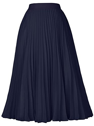 Grace Karin Women's Pleated Chiffon A-Line Midi Skirt: $24.47