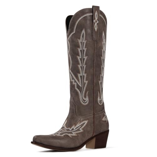 Ouepiano Women's Knee-High Cowboy Boots: $39.97 Ouepiano Women's Knee-High Cowboy Boots: $39.97
