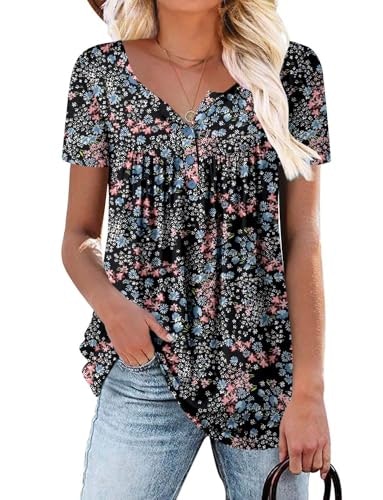 Roselinlin Women's Floral Short Sleeve Blouse: $12.74 Roselinlin Women's Floral Short Sleeve Blouse: $12.74