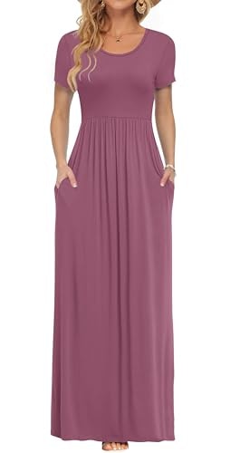 Auselily Women's Short Sleeve Casual Maxi Dress: $25.49 Auselily Women's Short Sleeve Casual Maxi Dress: $25.49